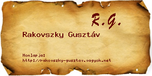 Rakovszky Gusztáv névjegykártya