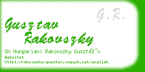 gusztav rakovszky business card